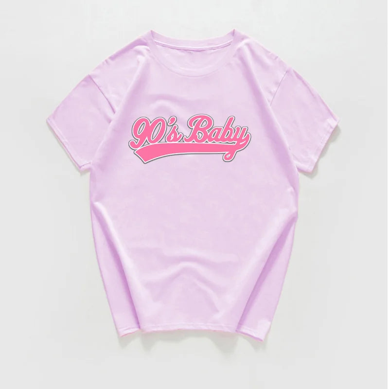90s Throwback oversized tee with soft polyester broadcloth, playful kawaii design, and comfortable straight fit