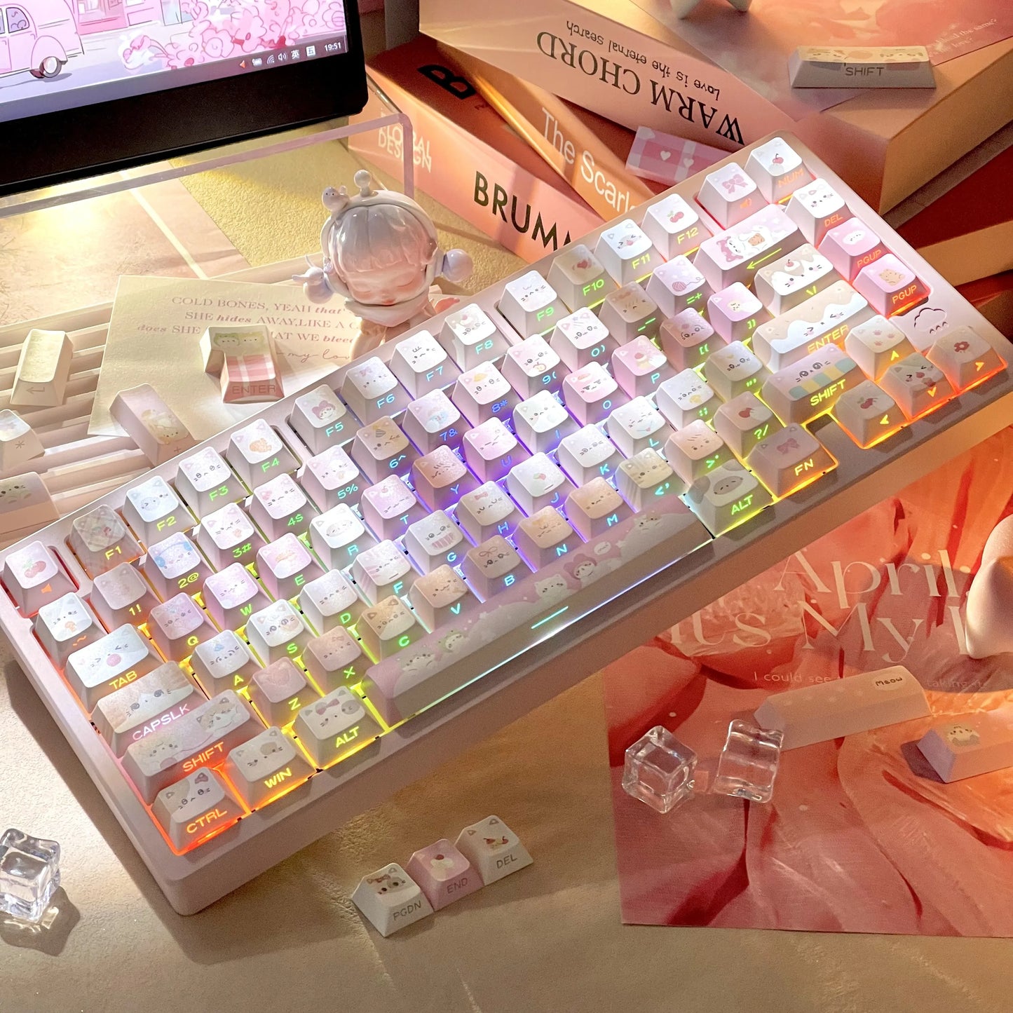 Cute Kitty Keyboard Touch Keycap