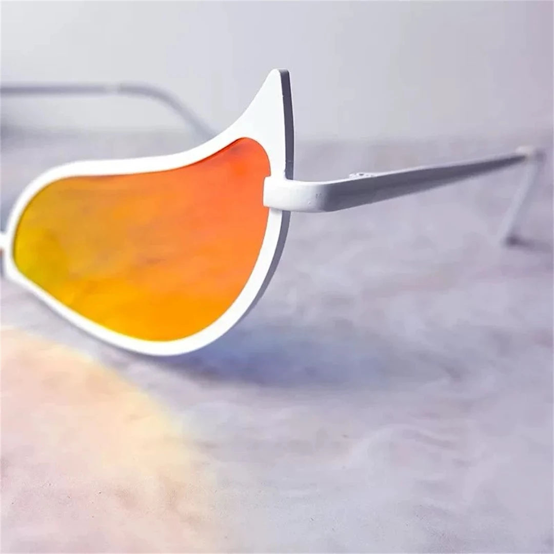Slim angular cat sunglasses orange gradient kawaii abdl ddlg trendy eyewear