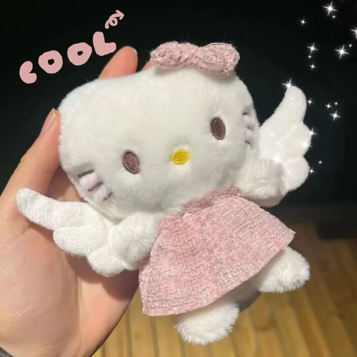 Angelic Purr Plush Keychain, playful kawaii collectible for DDLG, ABDL, and soft lovers