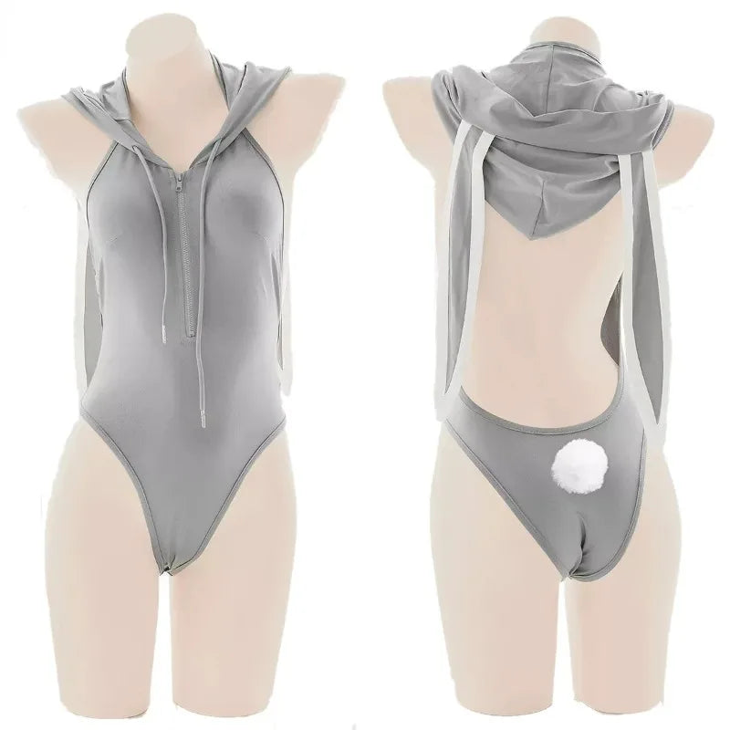 Anime-inspired Snuggle Bunny Bodysuit, cute baddie style for DDLG/ABDL fun