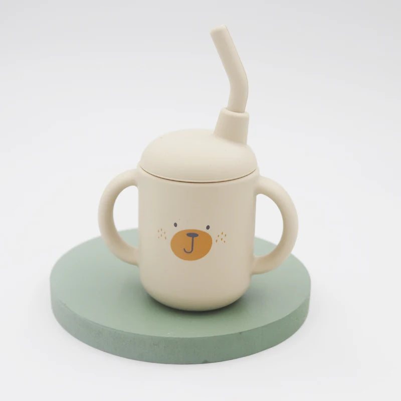 Baby sippie bottle with zoo theme and BPA-free safe design, ideal for DDLG ABDL babycore aesthetics
