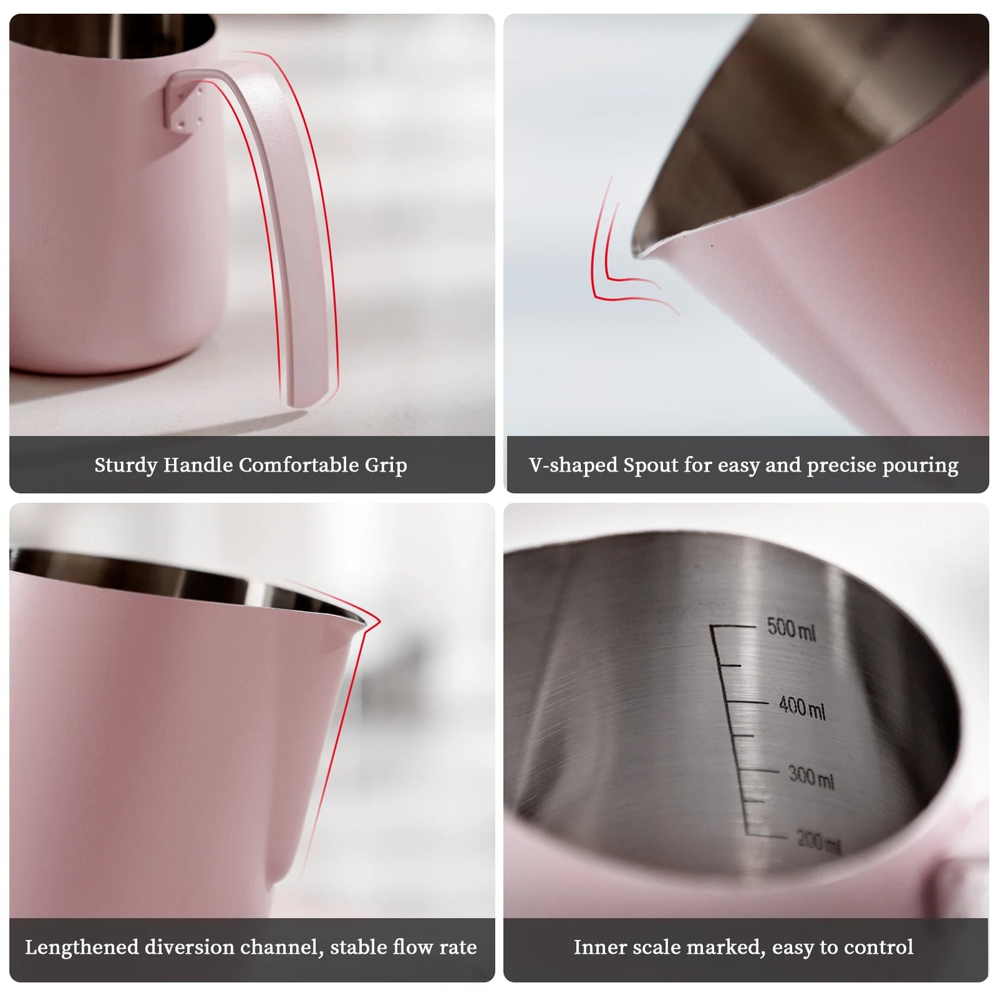 Babycore pink frothing pitcher kawaii coffee accessory for littles and aesthetic baddies