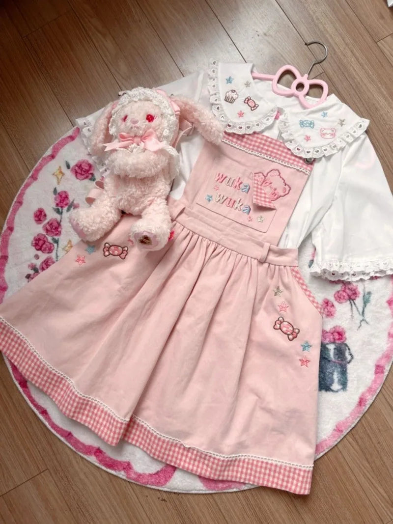 Babydoll treats blouse with puff sleeves and kawaii sweet treats design