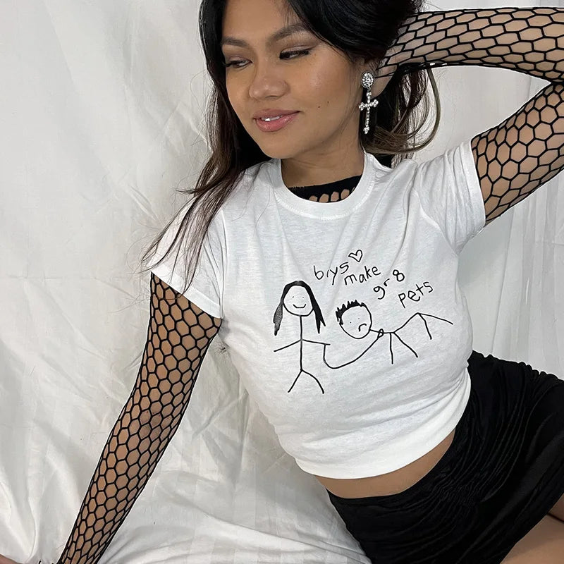 Black Badass Queen crop top in tee style with bold print for baddie and savage streetwear looks