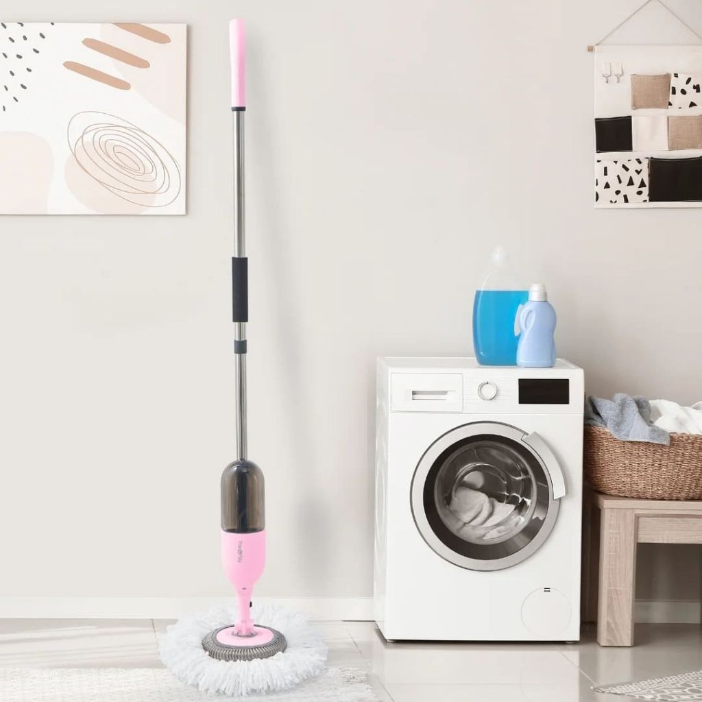 Baddie aesthetic pink mop set for cute, efficient cleaning with bold spray function and storage-friendly design