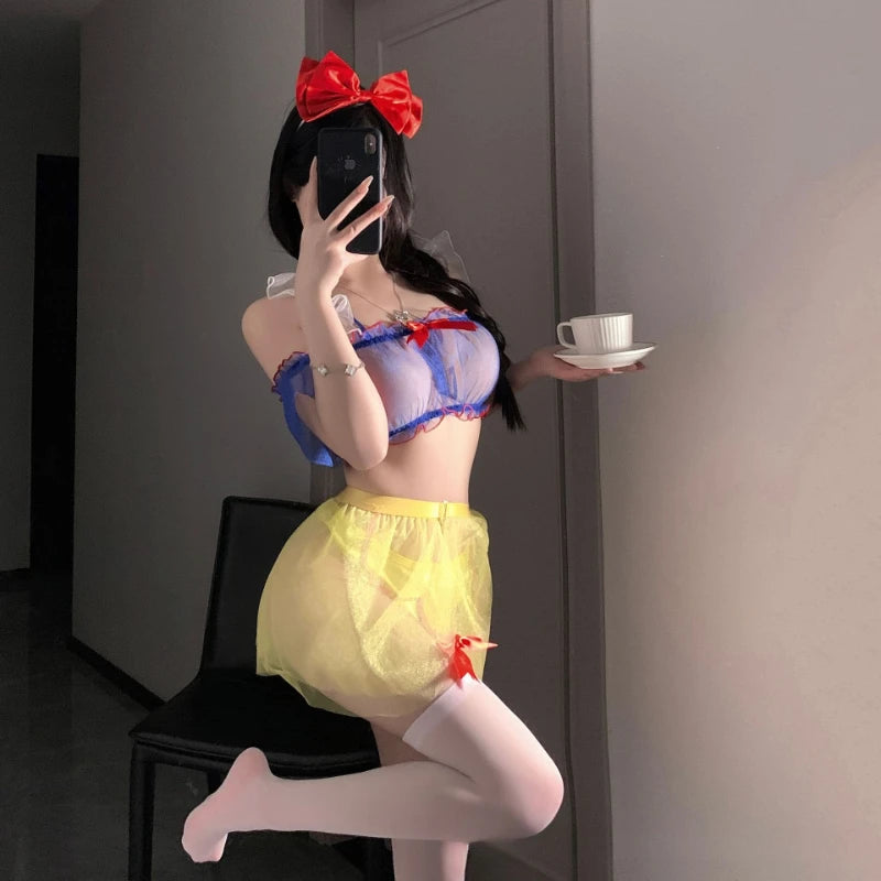 Pastel pink short skirt from Bite Me Set with flirty fairy-tale vibes, comfy and sexy for ABDL and cutecore lovers