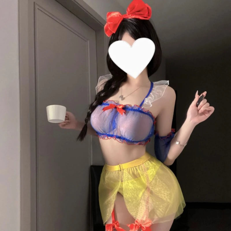 Soft T-pants from Bite Me Full Lingerie Set featuring breathable lace and pastel tones, perfect for kawaii and little space