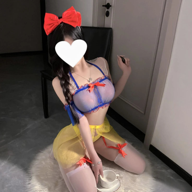 Complete Bite Me Lingerie Set styled on model showcasing magical, naughty, and playful DDLG vibes with pastel sass