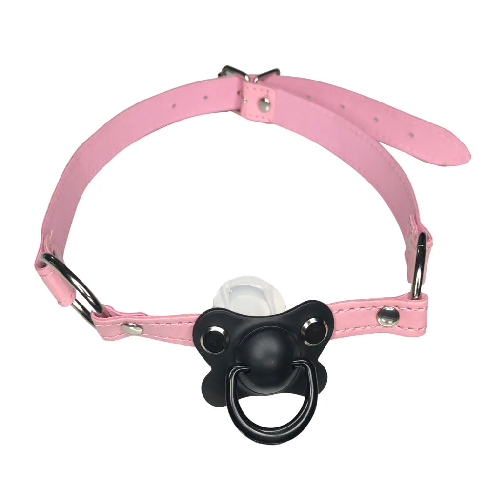 Black Candy Pacifier Choker, kawaii & edgy DDLG babygirl accessory, adjustable 46–66 cm / 18–26 in