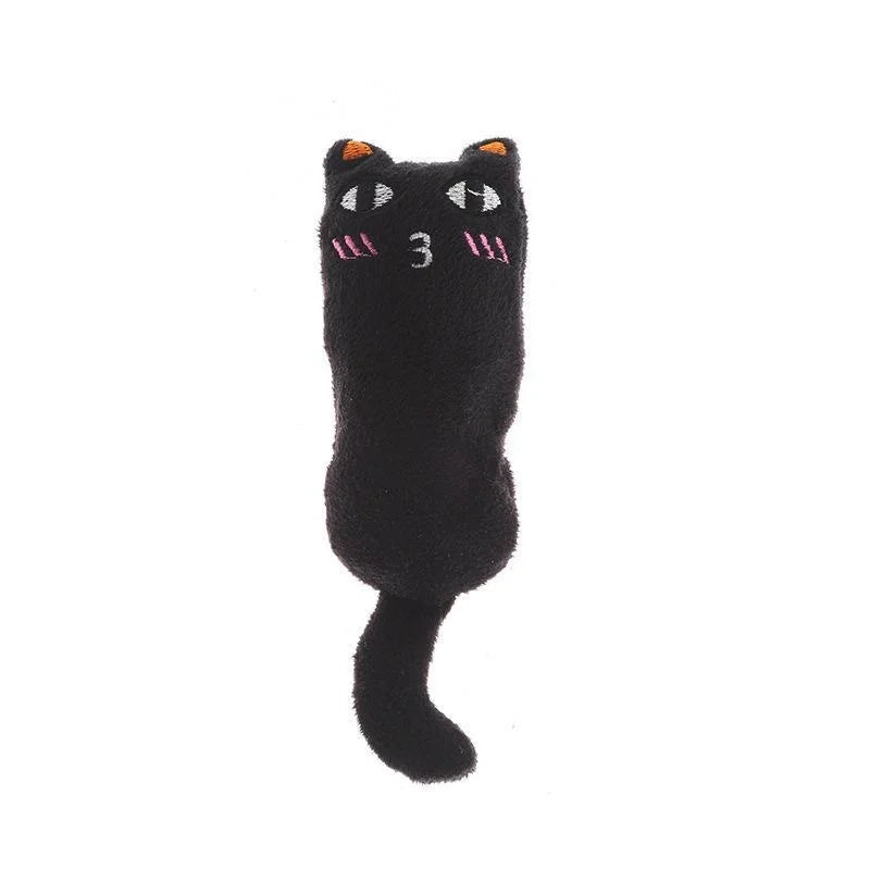 Black kawaii catnip plush pillow toy ideal for bite and snuggle
