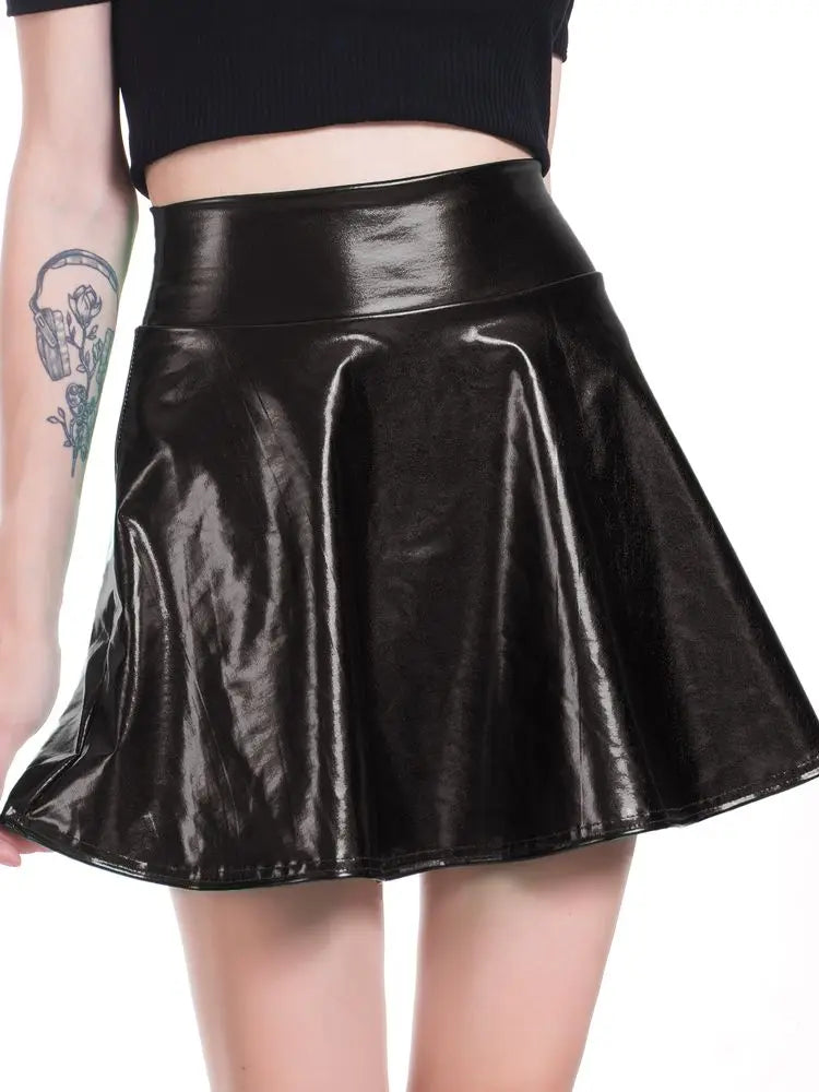 Black holo dream skirt perfect for cute DDLG littles, ABDL fashion, and kawaii pastelcore style
