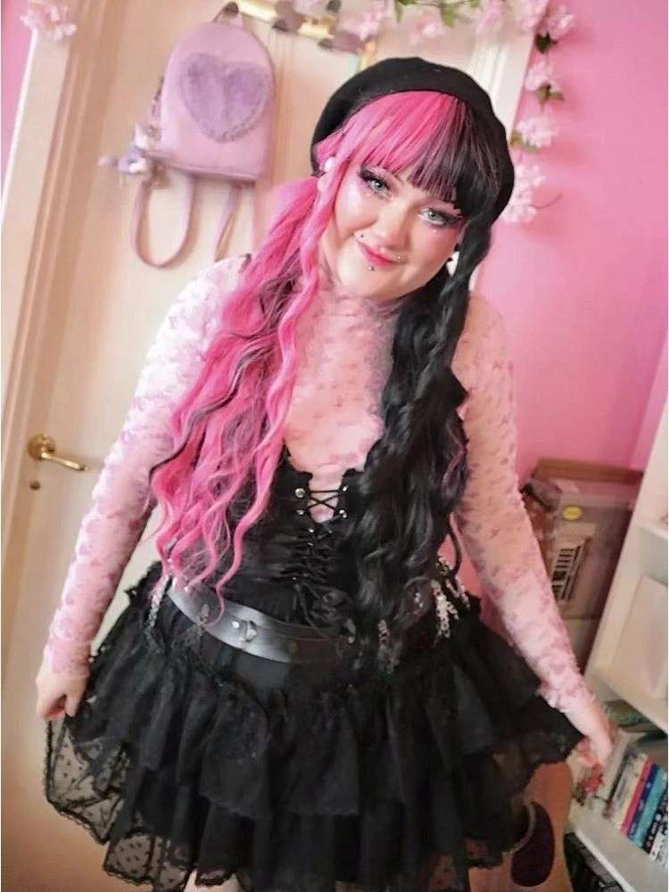 Black Princess Puff Ruffle Mini Skirt with cute ruffles for gothic kawaii looks