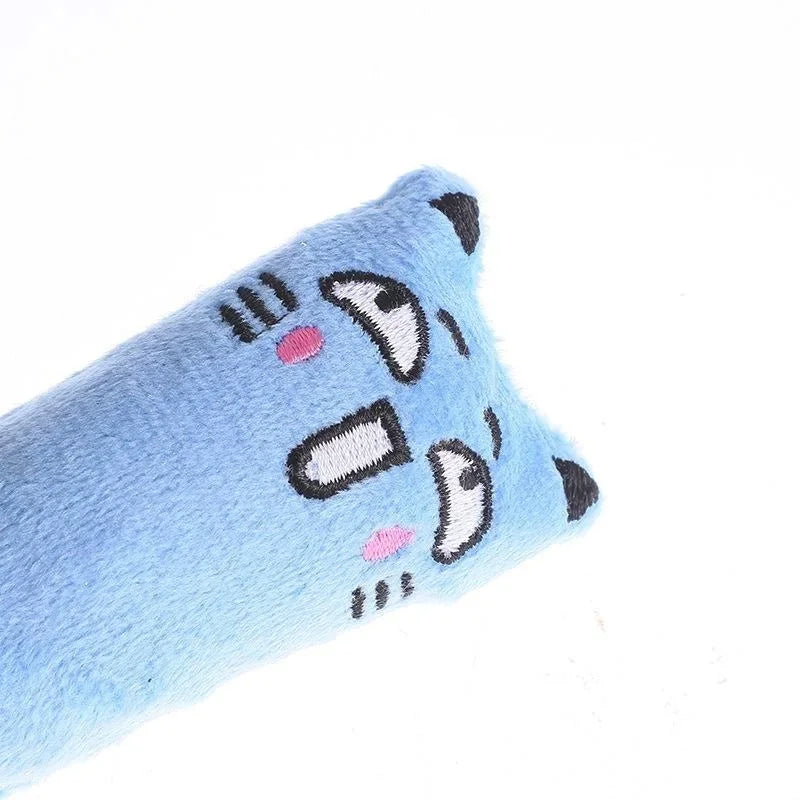 Blue kawaii catnip plush toy pillow for cute cat play