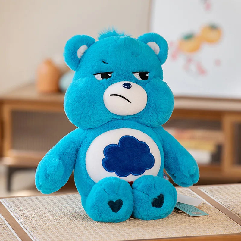 Blue Rainbow Friends plush bear featuring angry face and soft cuddle plush