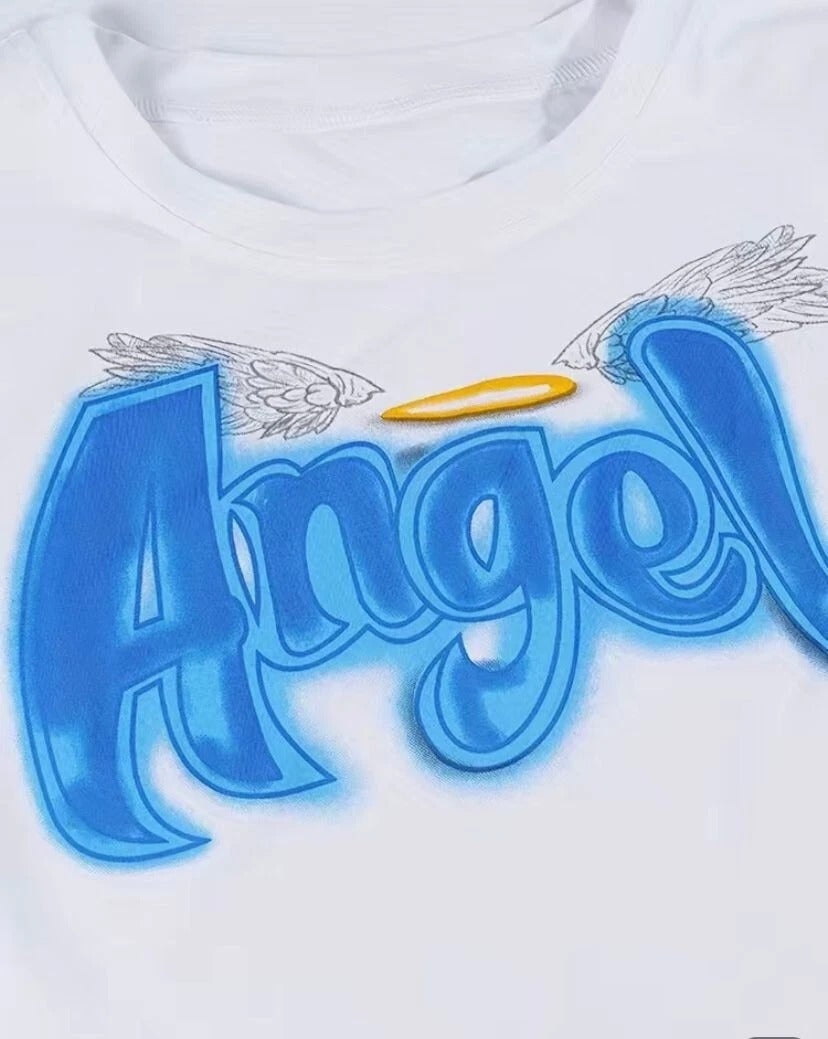 Blueberry Angel DDLG Crop Top with bold print, cropped cut, and cozy cotton blend for kawaii littles and ABDL fashion