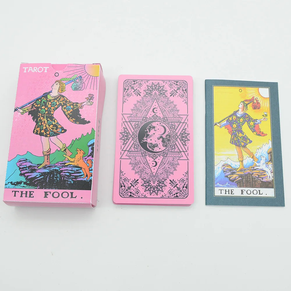 Blush pink kawaii tarot deck with full Major and Minor Arcana in dreamy cute style