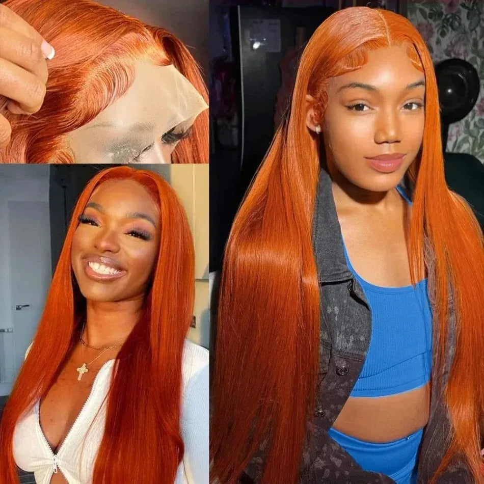 Bold Clementine Dream Wig, long and straight with natural-feel fibers, perfect for cosplay, pastelcore outfits, and kawaii style.