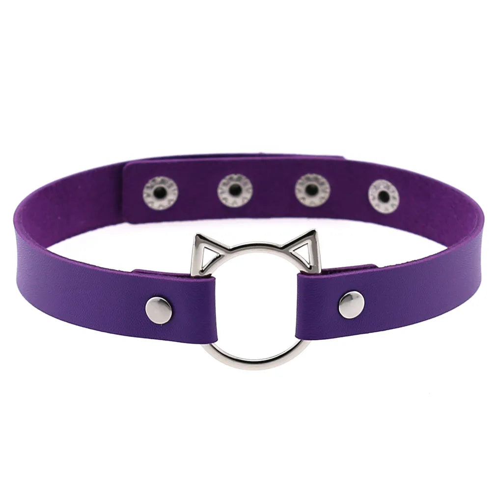 Diamond detail violet choker, cutecore accessory for submissive play