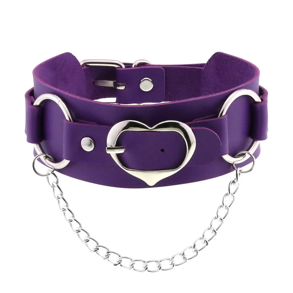 Femme violet choker, playful brat accessory for alt fashion