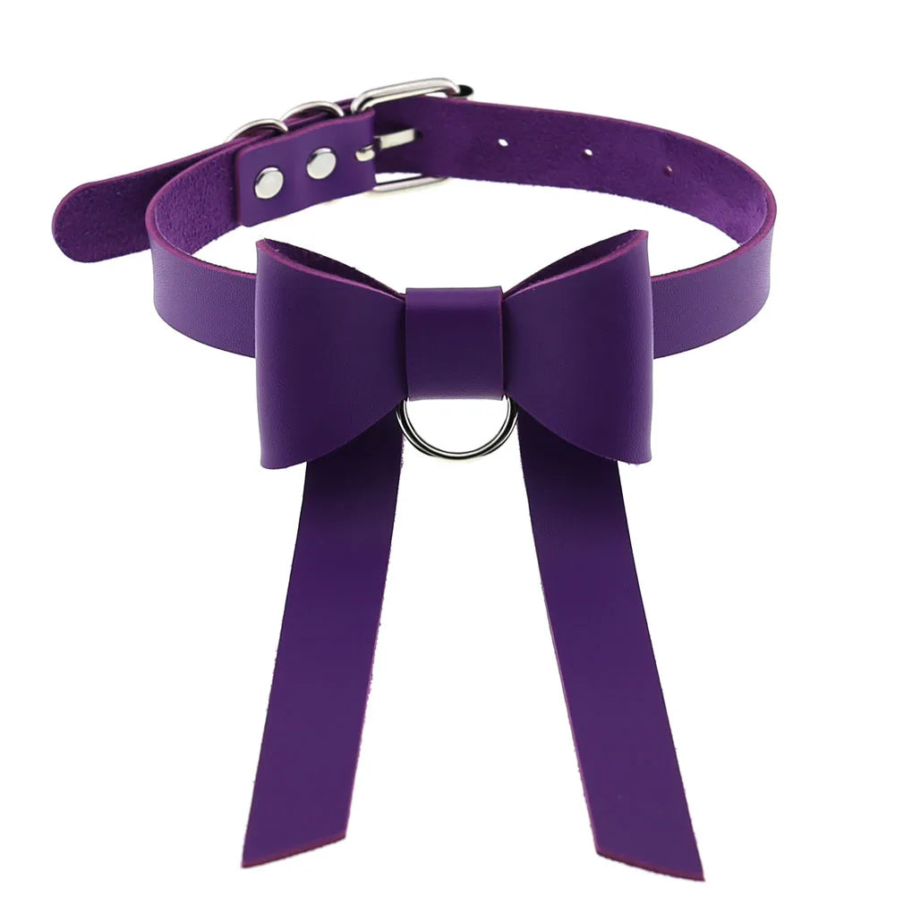 Fierce violet choker for brats, BDSM-inspired kawaii accessory
