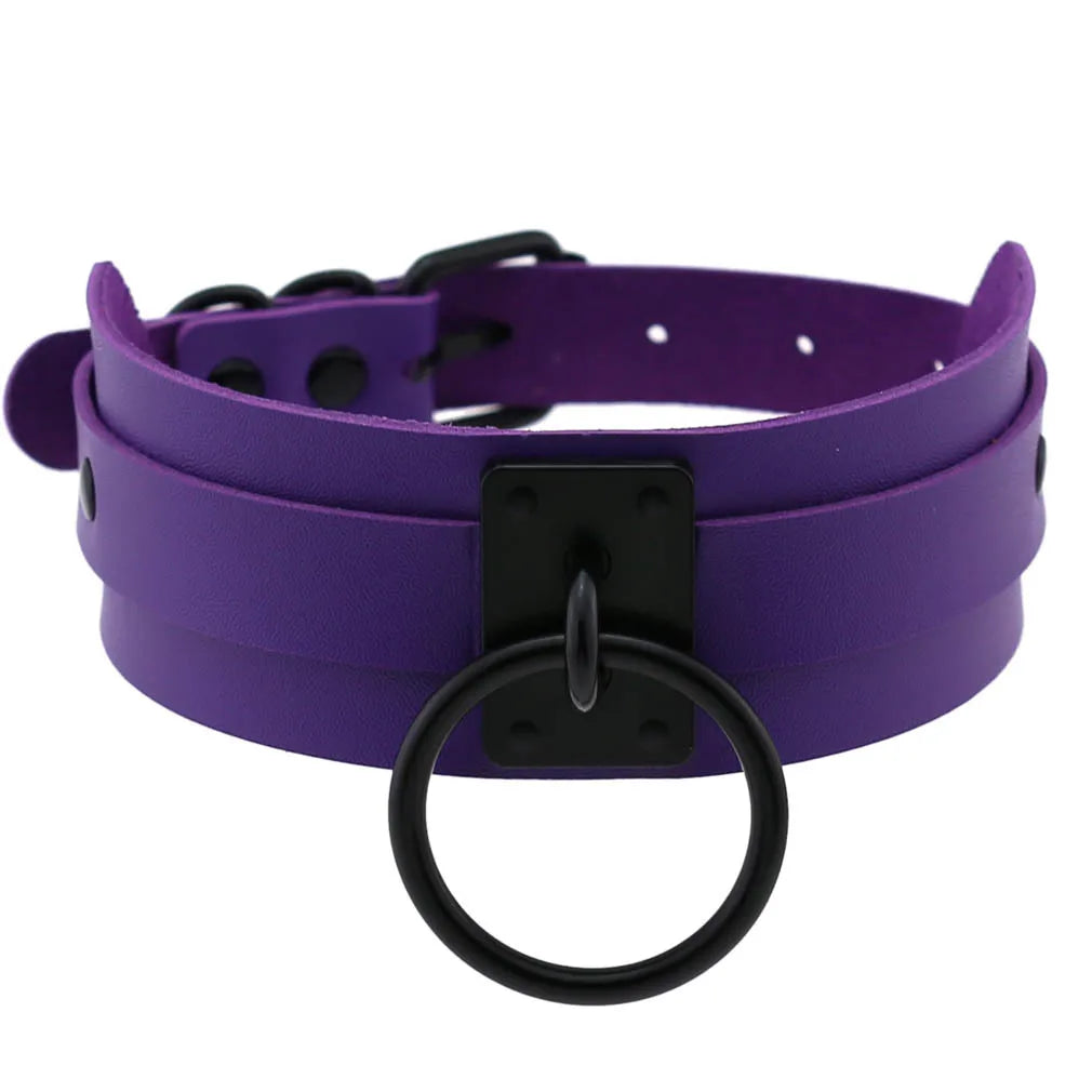 Glam violet choker for bold brats, kawaii statement accessory