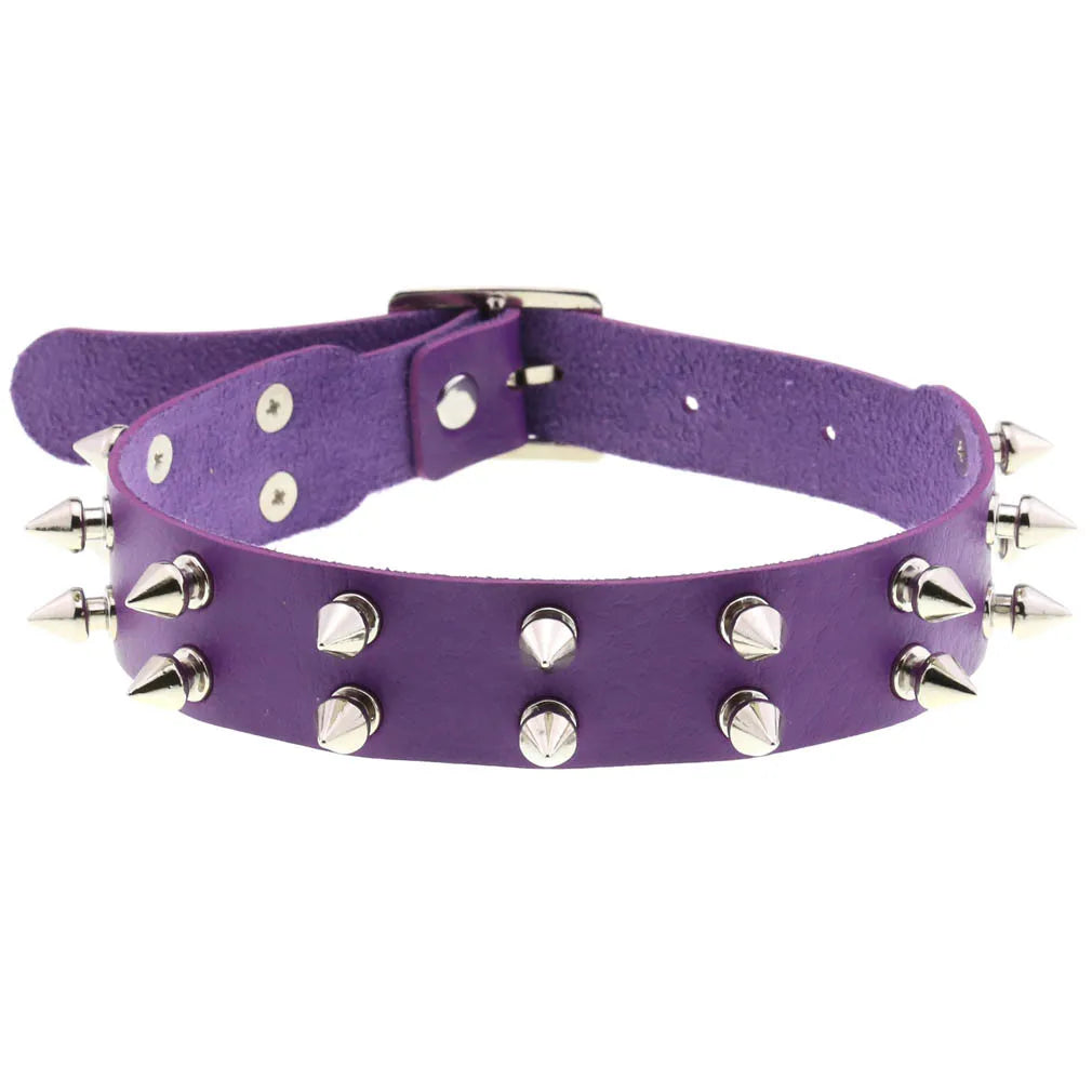 Glossy violet choker for bold brats, kawaii submissive accessory