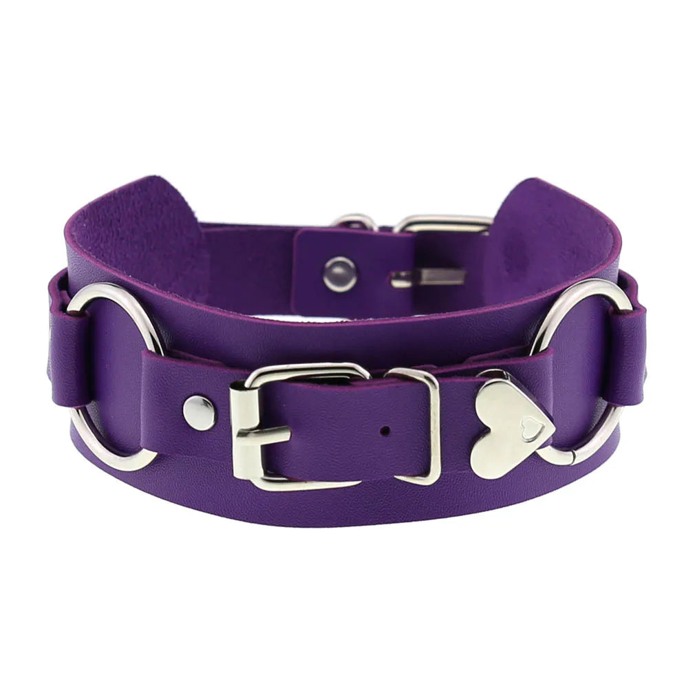 Gothic violet choker, brat-core jewelry for kawaii alternative fashion