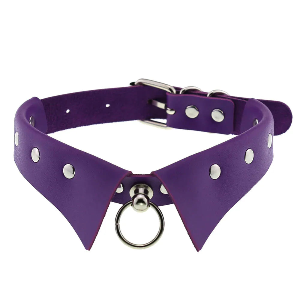 Laced violet choker, playful and bold accessory for brats