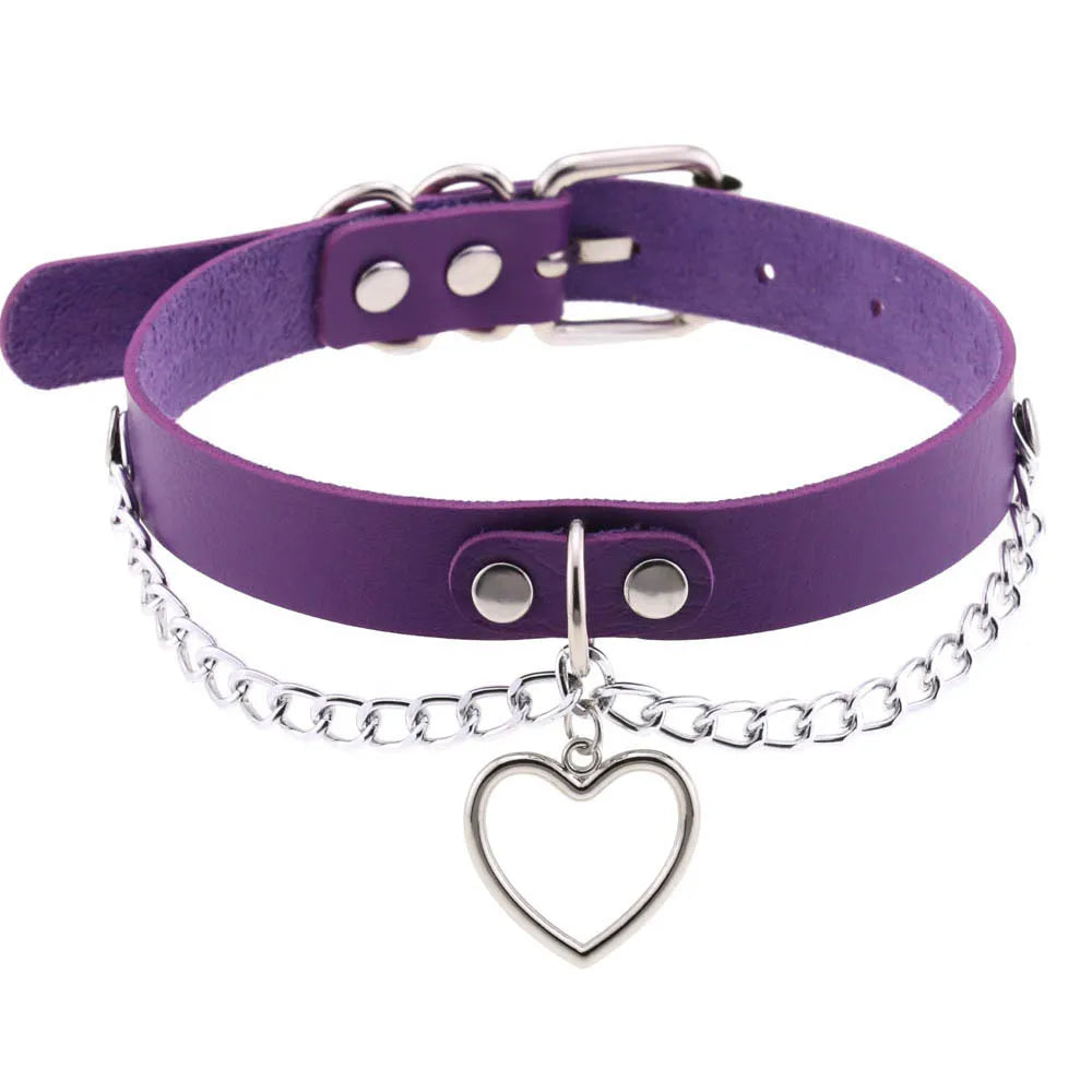 Pastel gothic violet choker, kawaii brat accessory for alt fashion