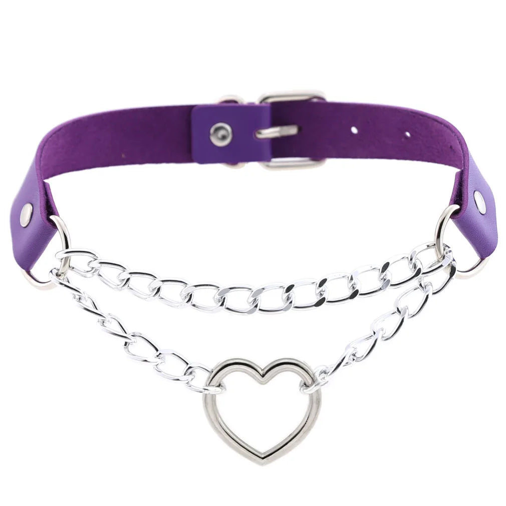 Punk violet choker, perfect for brats and bold DDLG ABDL outfits