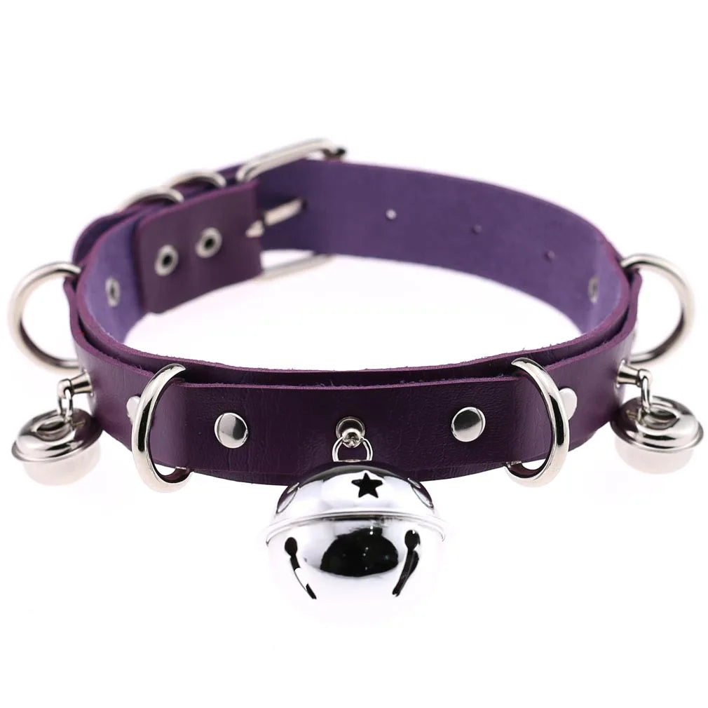 Rebel violet choker, bold brat accessory for submissive outfits