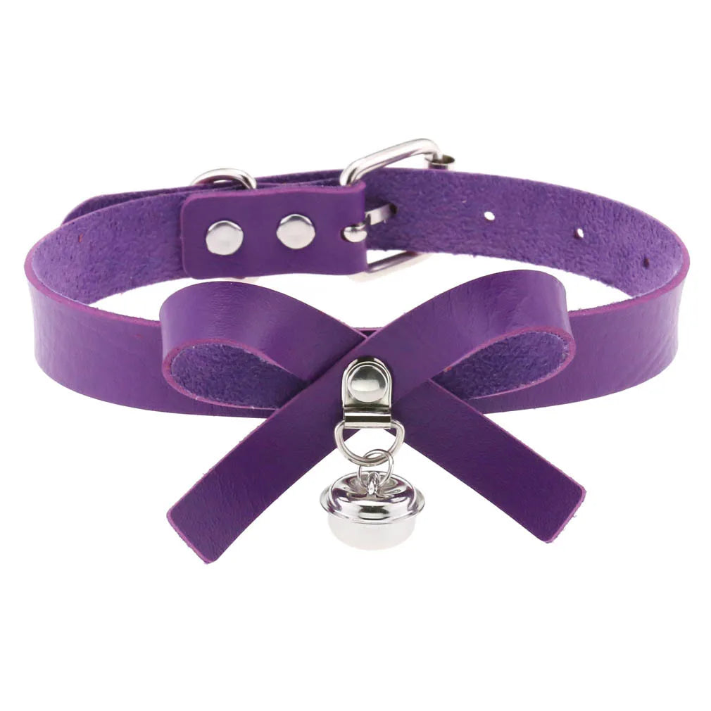 Studded violet choker for bold brats, kawaii alt fashion