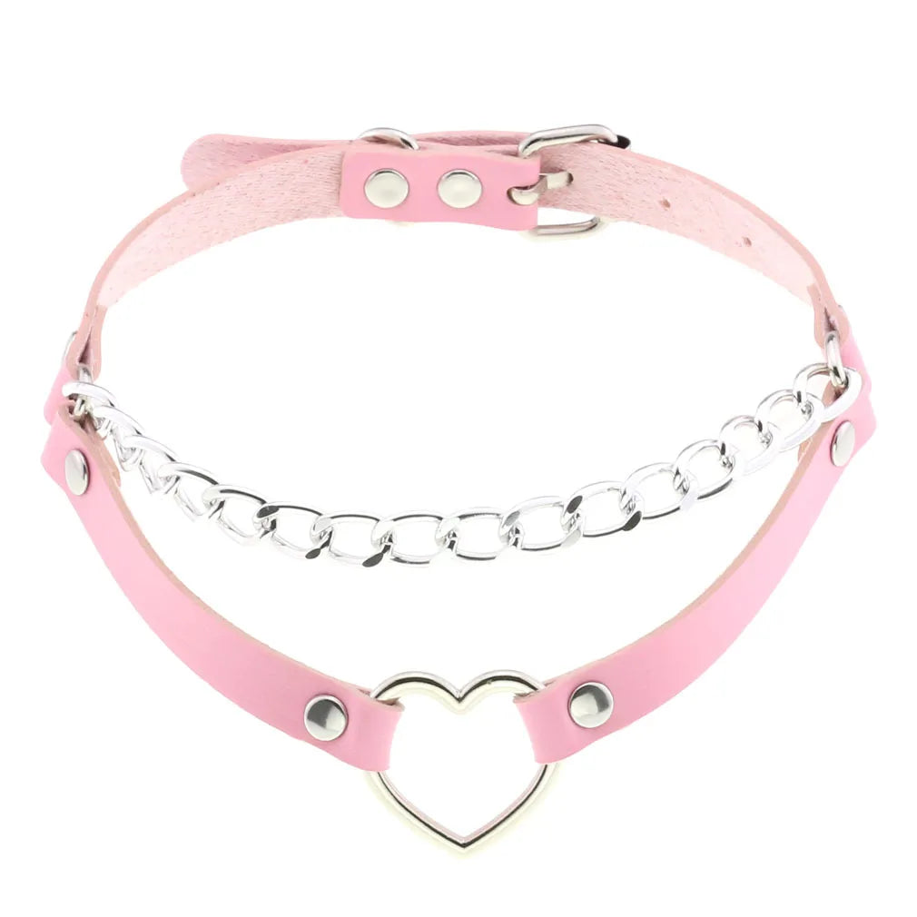 Fashionable little pink choker, kawaii cutecore DDLG accessory