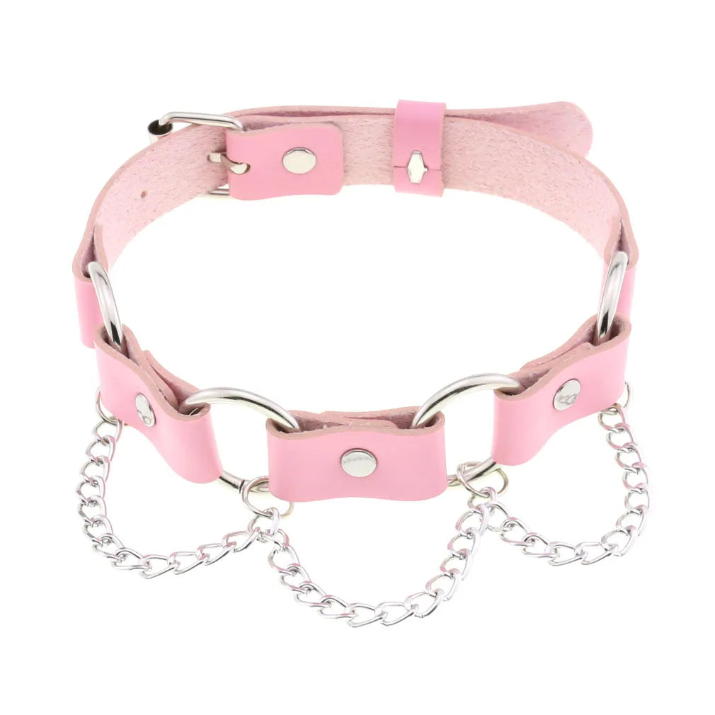 Feminine pink choker, kawaii pastel fashion accessory for littles