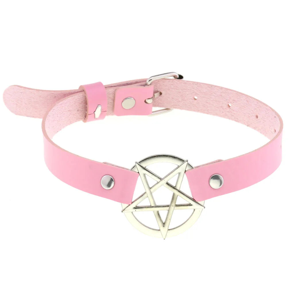 Heart accent bubblegum pink choker, kawaii fashion for DDLG lovers