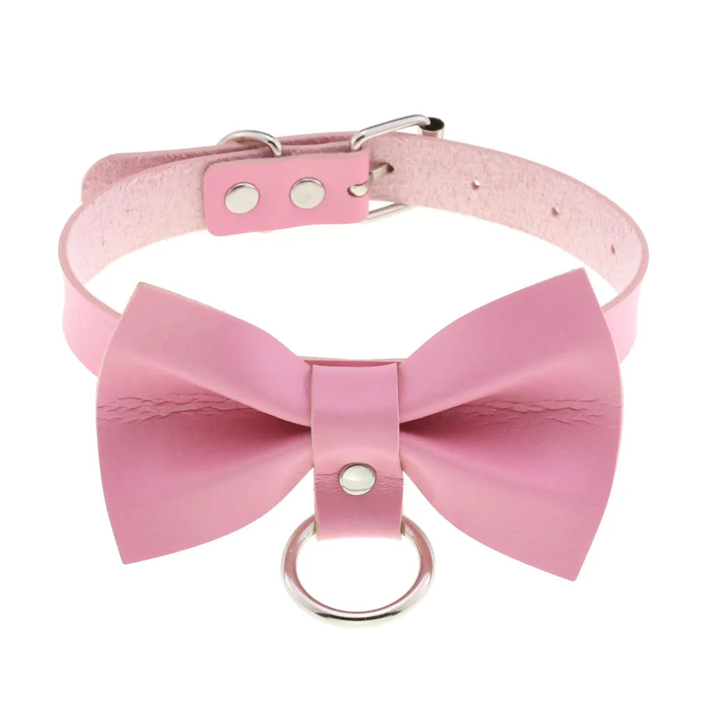 Pastel heart bubblegum pink choker, playful DDLG accessory