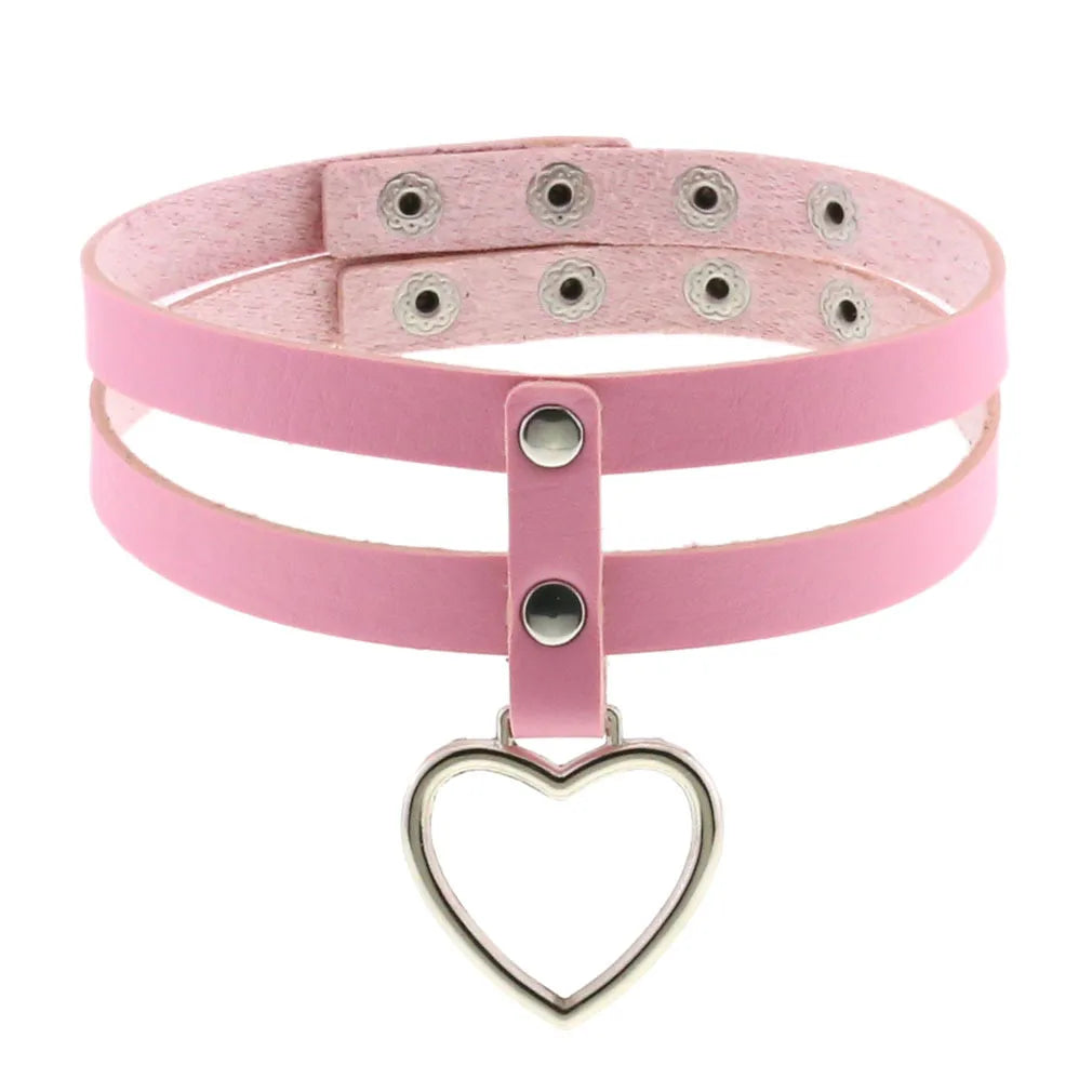 Sassy bubblegum pink choker, playful pastel cutecore accessory