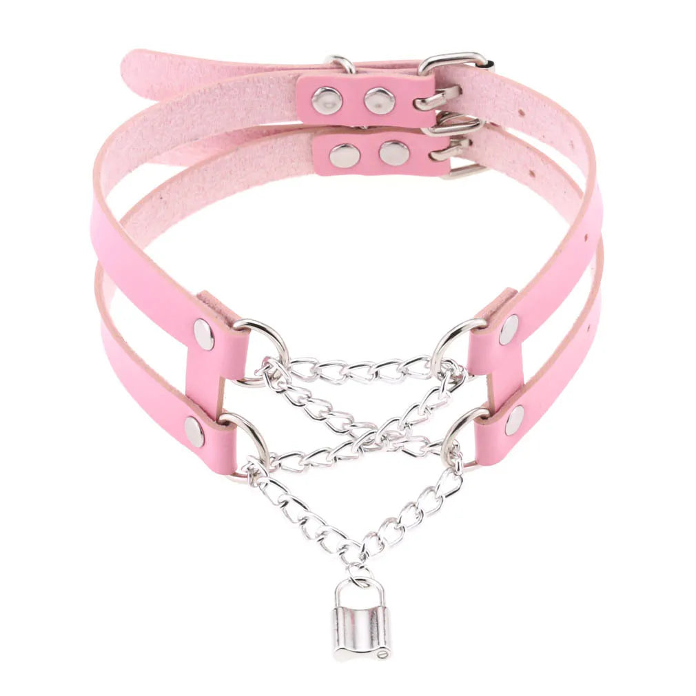 Sweetheart detail pink choker, cute DDLG kawaii accessory