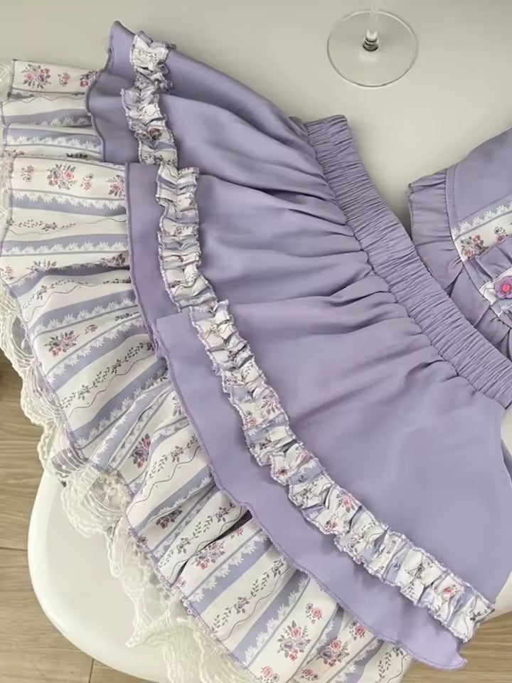 Chérie Lilac Ruffle Set in soft pastel yellow, layered cake-style skirt and flirty ruffle top, ddlg abdl babygirl cutecore aesthetic