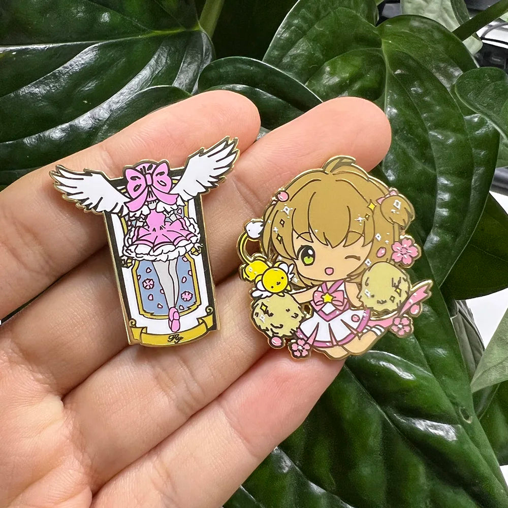 Chibi cheerleader Pom Pom Team Leader kawaii pin with durable rubber backing, ideal for jackets, bags, and collectors