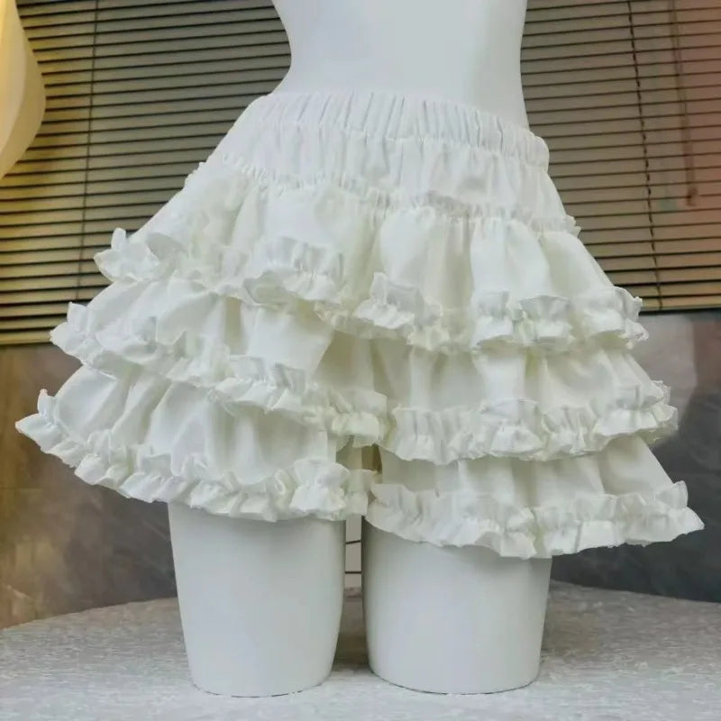 Dreamy Cloud 9 pastel shorts with ruffles and bow ties for kawaii DDLG ABDL softcore style