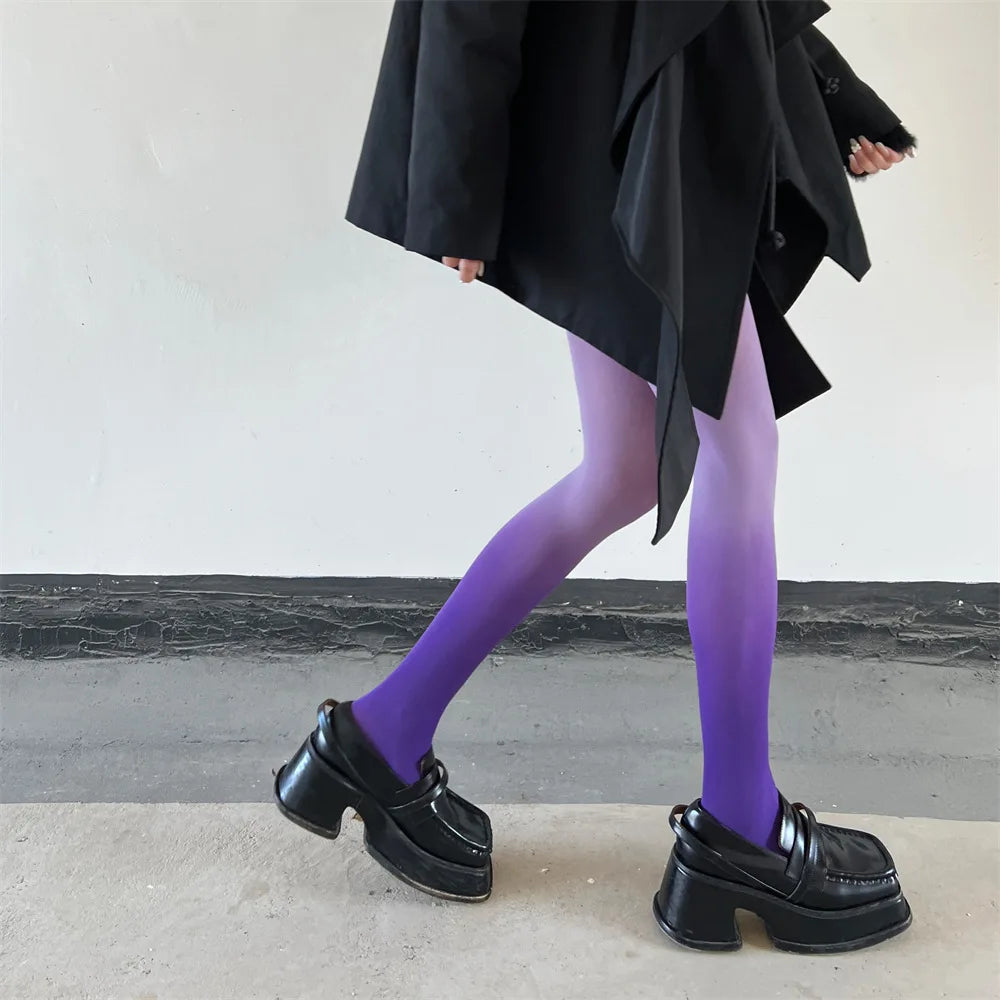 Lilac Color Pop Gradient Stockings, Cutecore & Baddie DDLG Aesthetic