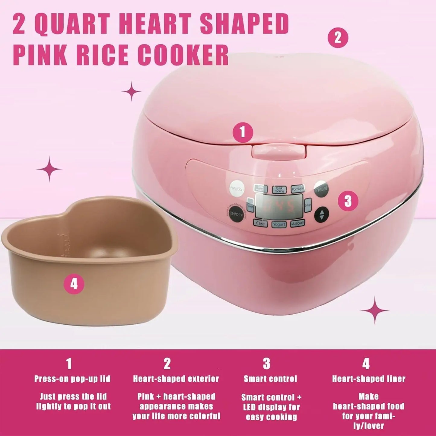 Compact smart rice cooker perfect for small kitchens and family meals