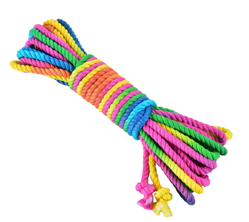 Confetti Rainbow Shibari Rope playful ddlg, abdl, kawaii cutecore cosplay and sexy soft girl fantasy vibe