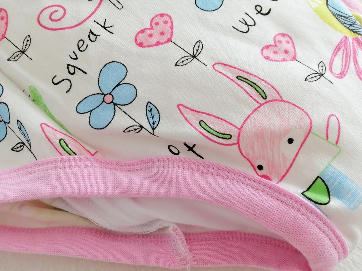 Cute core pink pull-ups with mouse, bunny, bear, bird, and playful colorful accents for little space vibes π§Έ