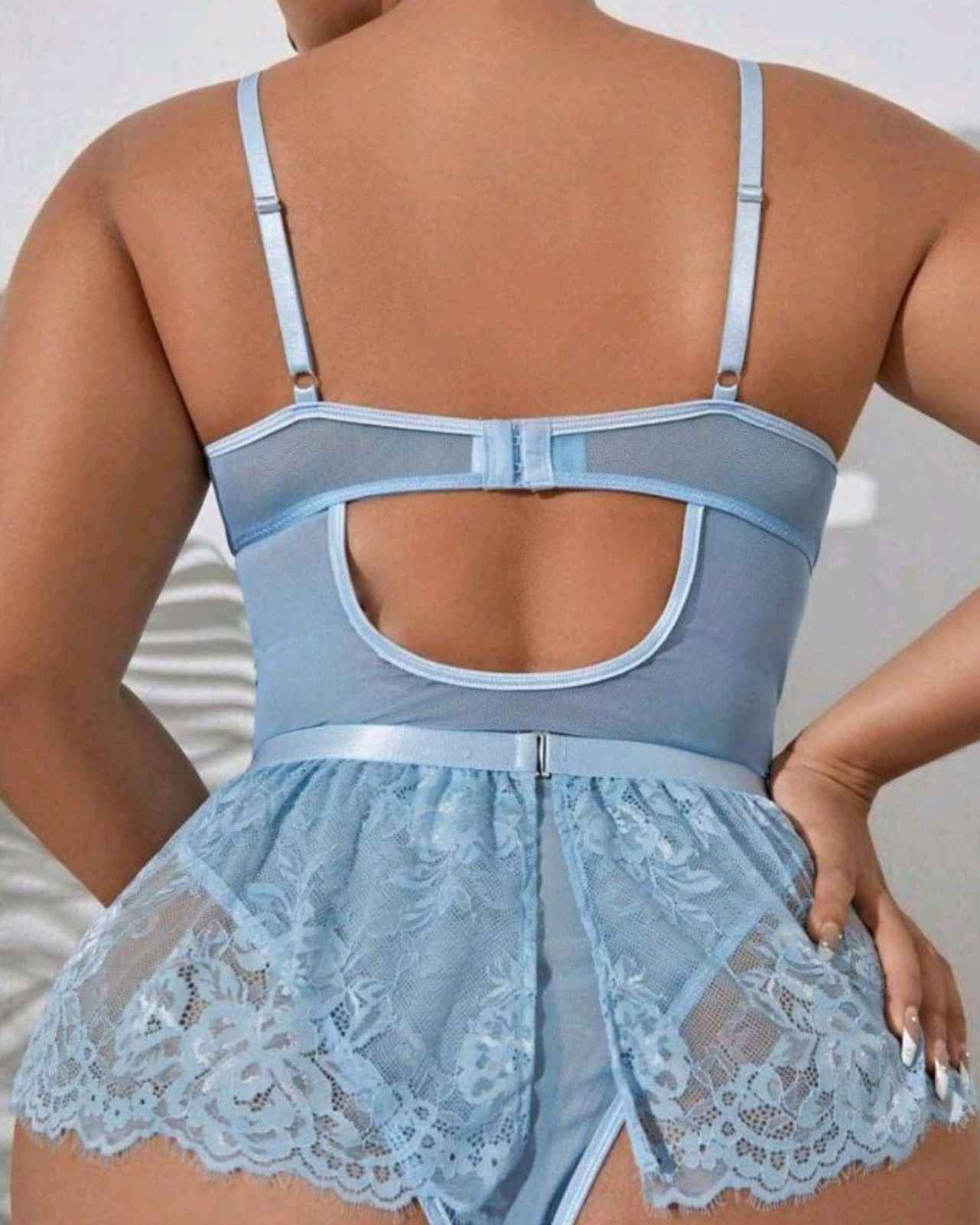 Cute kawaii blue corset lingerie dress for bratty ddlg style