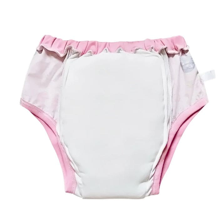 Reusable pink ABDL training pants with moons, stars, and bunnies, perfect for comfort and age play