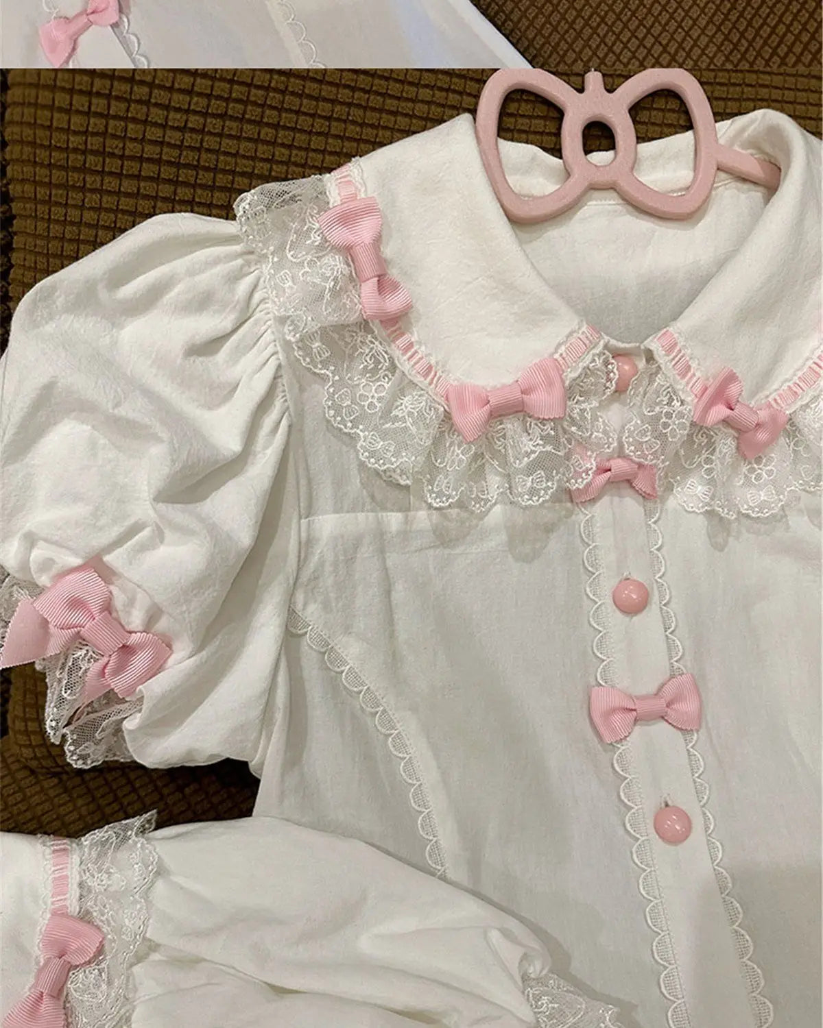 Cute puff sleeve Lolita top for kawaii fashion, cosplay, or summer outfits