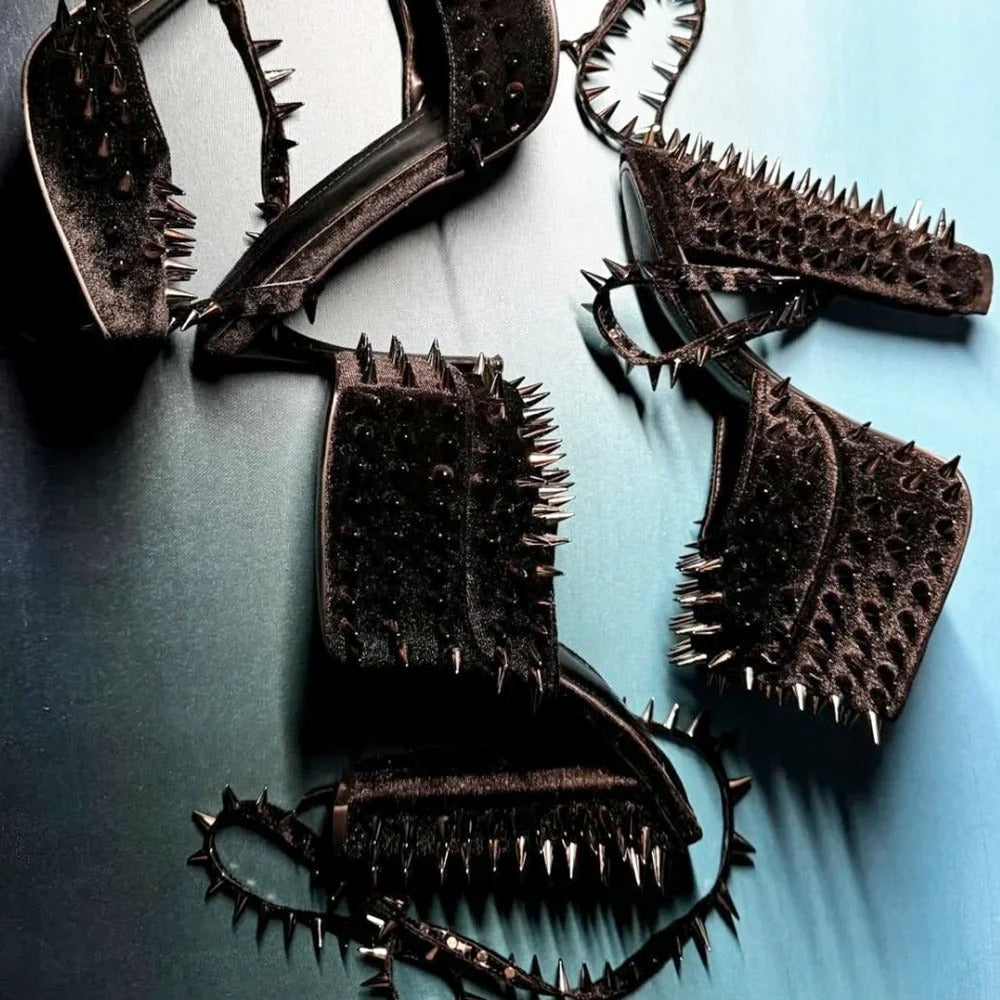 Cutecore Bad Girl platform heels, bold spike design, 14-15cm high, ultimate DDLG attitude